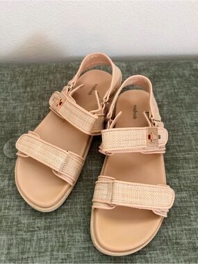 Vagabond Beige Raffia-Strap Sandals